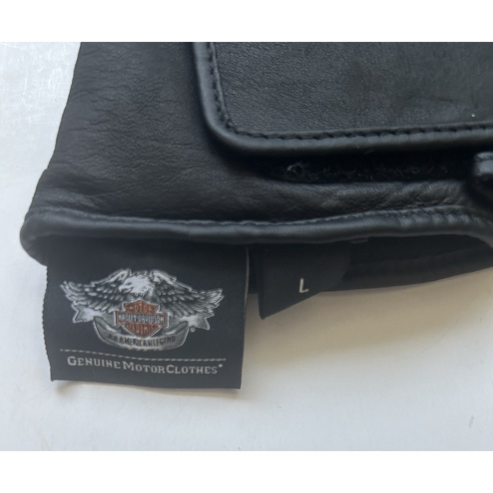HARLEY DAVIDSON MOTORCYCLE GLOVES INSULATED LEATHER SIZE L H-6 - Picture 5 of 5